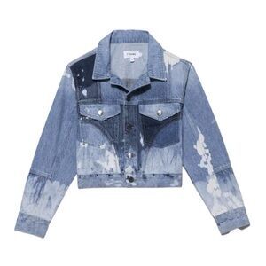 FRAME cropped fresco denim jacket, size S